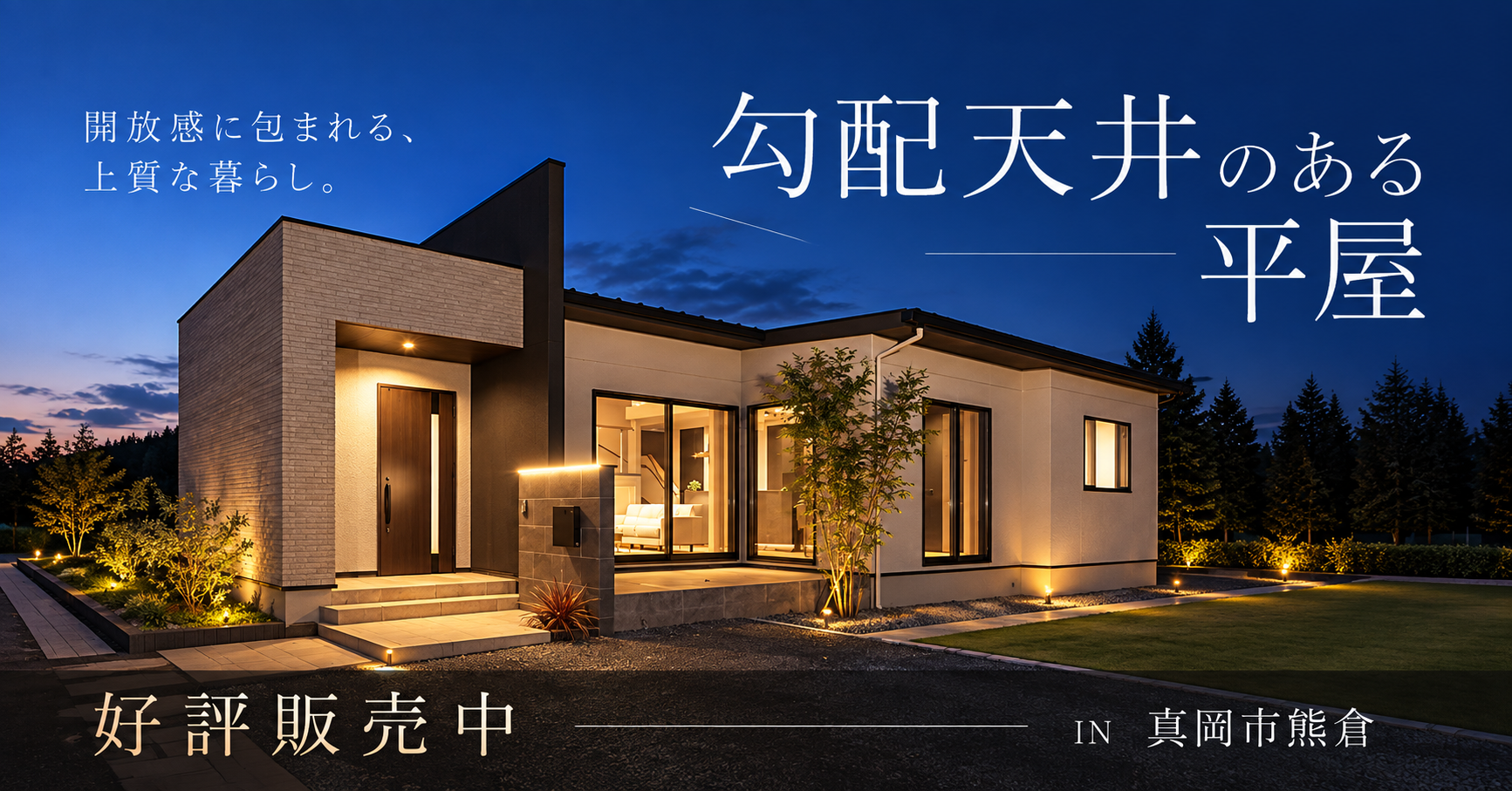 【好評販売中】勾配天井のある平屋　※完全予約制